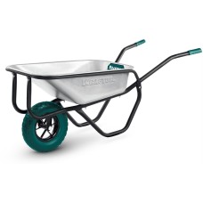 KRAFTOOL MAXDrive-1 110л, 260 кг, одноколесная, с трубным усилителем, кузов 0,9 мм, полиуретановое колесо, тачка строительная (39862)