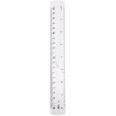 DELI Линейка EG01612 пластик дл.20см прозрачный с держателем европодвес
