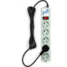 Сетевой фильтр POWER CUBE (00391) SPG-B-10 , 5роз - 3м - серый