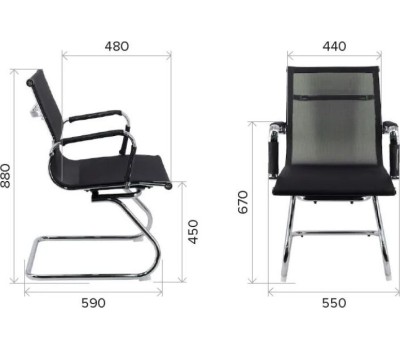 Кресло посетителя EVERPROF Opera CF сетка серый