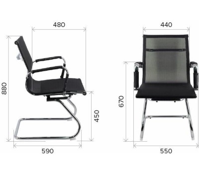 Кресло посетителя EVERPROF Opera CF сетка серый