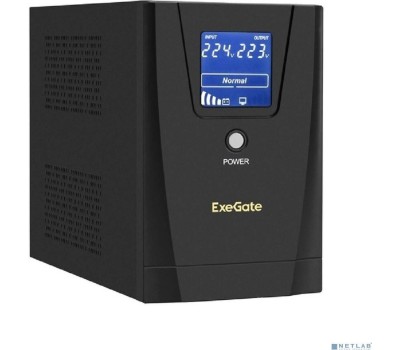 EXEGATE EX292803RUS ИБП SpecialPro Smart LLB-1600.LCD.AVR.2SH.3C13 <1600VA/950W, LCD, AVR, 2*Schuko+3*C13, съемн.кабель, металлический корпус, Black>