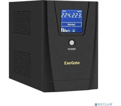 EXEGATE EX292803RUS ИБП SpecialPro Smart LLB-1600.LCD.AVR.2SH.3C13 <1600VA/950W, LCD, AVR, 2*Schuko+3*C13, съемн.кабель, металлический корпус, Black>