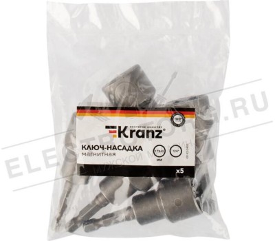 ключ-насадка KRANZ (KR-92-0405) Ключ-насадка 17х65 мм, 1/4 магнитная (упак. 5 шт.)