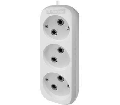 Удлинитель DEFENDER (99278) B230 - 3 роз х 5м, белый
