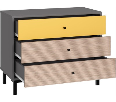 Модульная мебель МЕБЕЛЬ-КОМПЛЕКС JAM Комод 3Я Серый шифер/Грэви/Сэнд