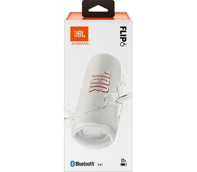 Колонка портативная JBL Flip 6 белый 30W 1.0 BT 10м 4800mAh (JBLFLIP6WHT)