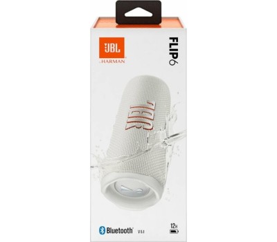 Колонка портативная JBL Flip 6 белый 30W 1.0 BT 10м 4800mAh (JBLFLIP6WHT)
