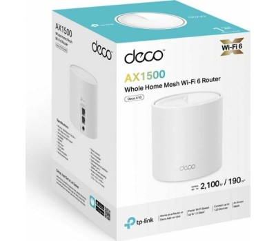 TP-LINK Бесшовный Mesh роутер Deco X10, Wi-Fi 6, AX1500, 2.4/5ГГц, 2 WAN/LAN, белый [deco x10(1-pack)]