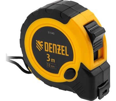 Рулетка DENZEL Рулетка 3м х 13мм, двухкомп. корпус, кнопка-пауза 31540