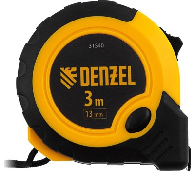 Рулетка DENZEL Рулетка 3м х 13мм, двухкомп. корпус, кнопка-пауза 31540