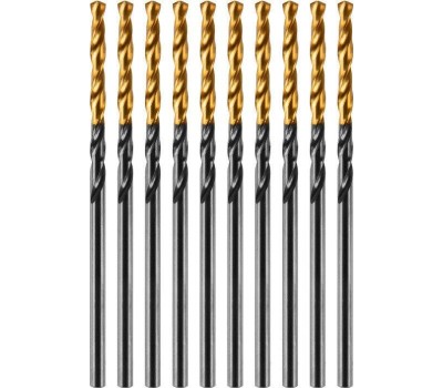Сверло DENZEL Сверло по металлу, 2 мм, HSS-Tin, Golden Tip, 10 шт. 717203