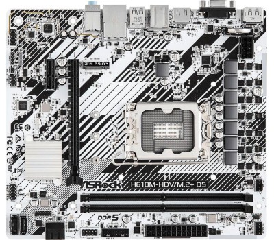Материнская плата ASROCK H610M-HDV/M.2+ D5 {LGA 1700, Intel H610, mATX} RTL