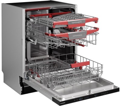 Встраиваемая посудомоечная машина KUPPERSBERG Встраиваемая посудомоечная машина GLM 6081, полноразмерная, ширина 59.8см, полновстраиваемая, загрузка 14 комплектов, серебристый