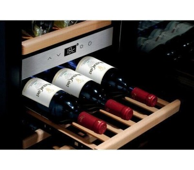 CASO Винный шкаф однокамерный WineComfort 38 вместимость: 38 бутылок, нержавеющая сталь/черный