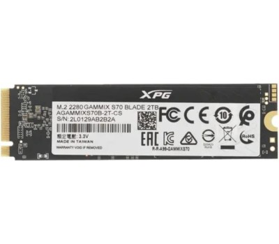 Накопитель SSD A-DATA SSD накопитель XPG Gammix S60 2ТБ, M.2 2280, PCIe 4.0 x4, NVMe, M.2 [agammixs60-2t-cs]