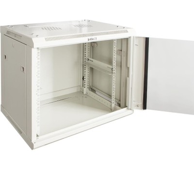 LANMASTER Шкаф коммутационный TWT-CBWPG-12U-6X6-GY настенный, стеклянная передняя дверь, 12U, 600x600 мм