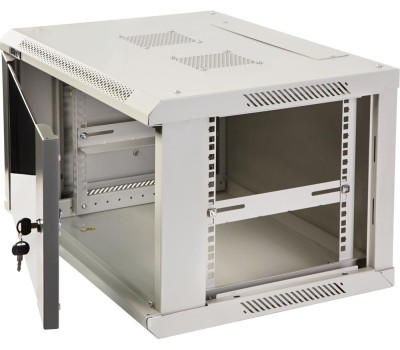 LANMASTER Шкаф коммутационный TWT-CBWPG-12U-6X6-GY настенный, стеклянная передняя дверь, 12U, 600x600 мм