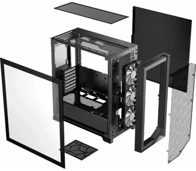 PCCOOLER Корпус ATX C3D510 BK, Midi-Tower, без БП, черный [c3d510-bkp0-gl]
