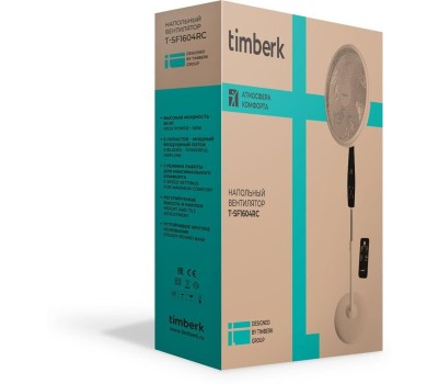 Вентилятор TIMBERK Вентилятор напольный T-SF1604RC, белый и черный