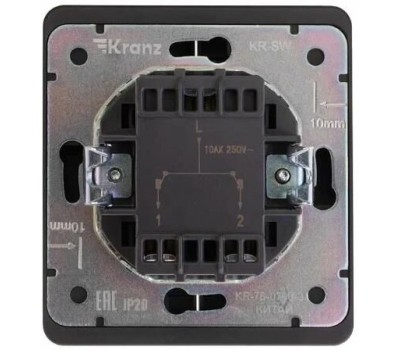 KRANZ Выключатель ROUND 2 кл перекрестный (переключатель) 10А с/у оникс