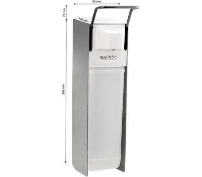 МАГНУС - Дозатор жидкого МЫЛА, ЛОКТЕВОЙ, АНТИВАНДАЛЬНЫЙ, алюминиевый корпус, 2000 мл 701