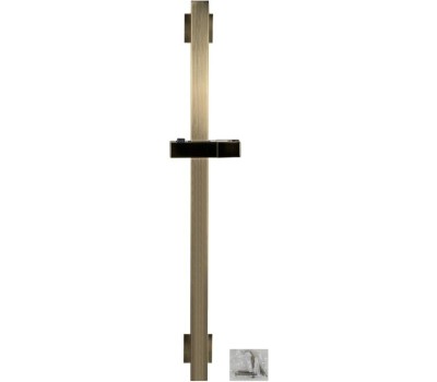 МАГНУС - Стойка душевая, БЕЗ лейки и шланга, из нержавеющей стали марки 304, квадратный профиль, цвет БРОНЗА 9285