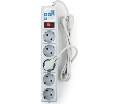 Сетевой фильтр POWER CUBE (00391) SPG-B-10 , 5роз - 3м - серый