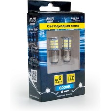 Лампа автомобильная AVS S100B T15/белый/ (BAY15d) 78SMD 3014 2 contact, коробка 2 шт