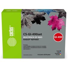 Чернила CACTUS Чернила CS-GI-490SET голубой/пурпурный/желтый/черный набор для Canon PIXMA G1400/G1410/G1411/G2400/G2410/G2411/G3400/G3410/G3411/G4400/G4410/G4411