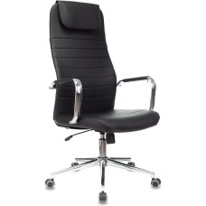 Кресло компьютерное БЮРОКРАТ Кресло руководителя KB-9N/ECO черный экокожа с подголов. крестов. металл хром