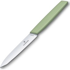VICTORINOX Нож кухонный Swiss Modern (6.9006.1042) стальной универсальный лезв.100мм прямая заточка зеленый