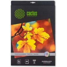 CACTUS Фотобумага Prof CS-HGA326020 A3/260г/м2/20л./белый глянцевое для струйной печати