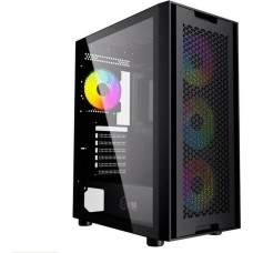 Powercase Alisio Micro X4B V2, Tempered Glass, 4х 120mm ARGB fans, ARGB HUB, чёрный, mATX (CAMCXB-A4)