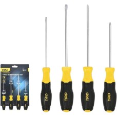 Набор отверток DELI Набор отверток DL630004N 4шт SL5x100 + SL6x150 + PH1x100 + PH2x150 сталь Cr-V, двухкомпонентная прорезиненная рукоять