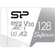 SILICON POWER Карта памяти microSDXC UHS-I U3 Superior 128 ГБ, 100 МБ/с, Class 10, SP128GBSTXDA2V20, 1 шт., без адаптера