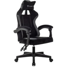 KNIGHT Кресло игровое Wolf, ткань, до 120кг, шарнирные подлокотники, черный/серый