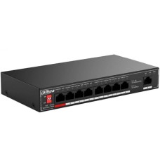 Коммутатор DAHUA Коммутатор 9-port 10/100M RJ45 8-port PoE Switch, 96W, Metal case