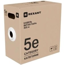 REXANT Кабель информационный 01-0049-R кат.5E U/UTP 4 пары 24AWG нг(А)-HF внутренний 305м оранжевый