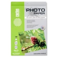 CACTUS Фотобумага CS-MSA310020 A3/100г/м2/20л./белый матовое самоклей. для струйной печати
