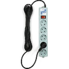 Сетевой фильтр POWER CUBE (00494) SPG-B-15 , 5роз - 5м - серый