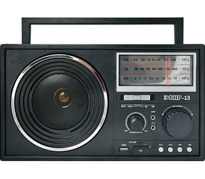 Радиоприемник ЭФИР 13 УКВ 64-108МГц, бат. 4*R20, 220V, USB/SD/microSD/AUX