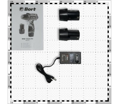 Аккумуляторная дрель BORT BAB-12X2LI-FD (2X1,5 AH)