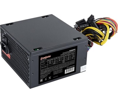 Блок питания Exegate EX282071RUS Блок питания 550W ExeGate 550NPX, ATX, black,12cm fan, 24p+4p, 6/8p PCI-E, 3*SATA, 2*IDE, FDD