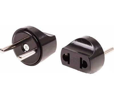 REXANT (11-1067) переходник с евро А/F на вилку С1 CEE 7/2 Питер 6А б/з черный