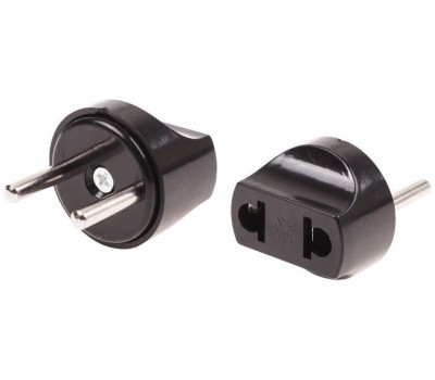 REXANT (11-1067) переходник с евро А/F на вилку С1 CEE 7/2 Питер 6А б/з черный