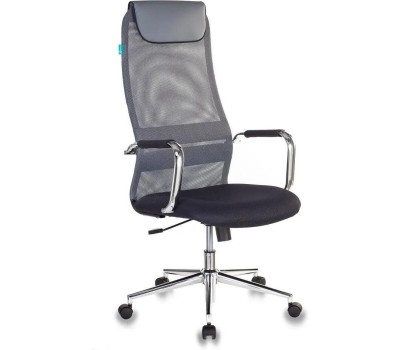 БЮРОКРАТ Кресло руководителя KB-9N, на колесиках, сетка/ткань, серый [kb-9n/dg/tw-12]