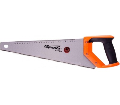Ножовка SPARTA Ножовка по дереву, 450 мм, 7-8 TPI, зуб 2D, каленый зуб, двухкомпонентная рукоятка 235025