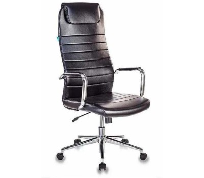Кресло компьютерное БЮРОКРАТ Кресло руководителя KB-9N/ECO черный экокожа с подголов. крестов. металл хром