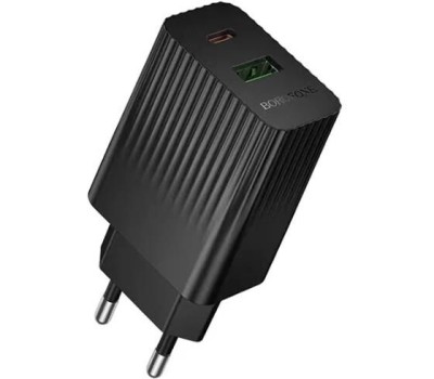 СЗУ BOROFONE (6941991122897) BAS76Aia 1USB+1Type-C 3.0A PD30W+QC3.0 Black